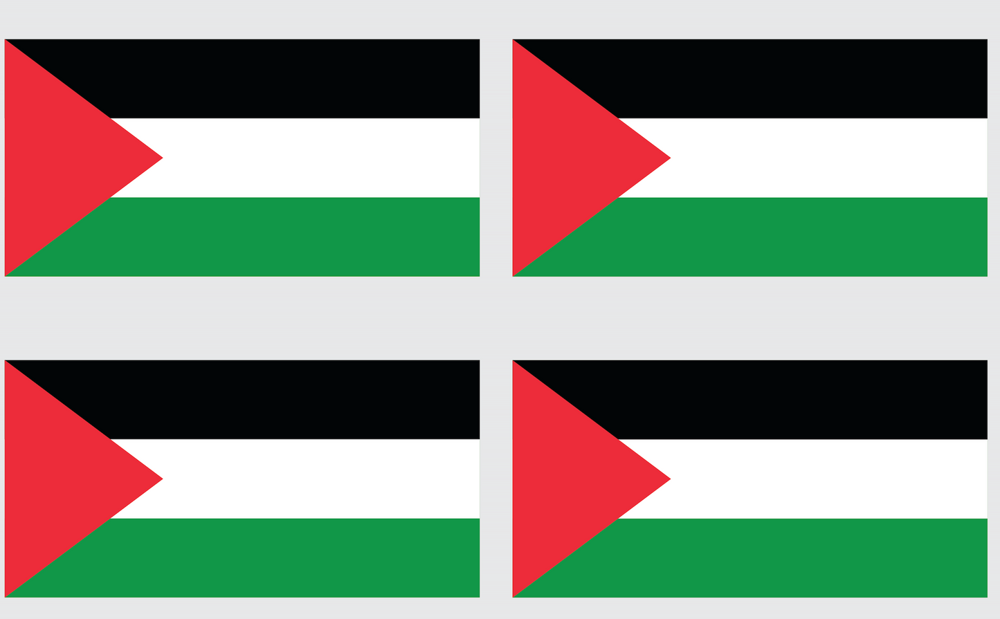 Palestine flag sticker, 4 stickers, 12cm Width x 6cm Height